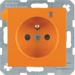 6765098914 Zásuvka s ochranným kolíkem a signalizační LED,  S.1/B.x,  oranžová lesk